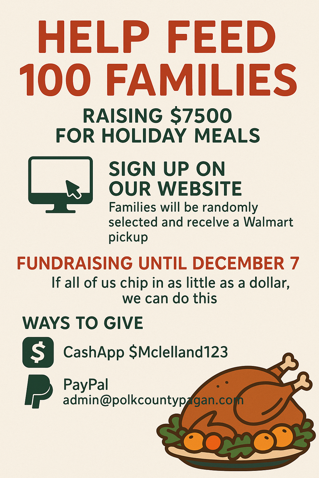 Help Feed 100 Families Flyer